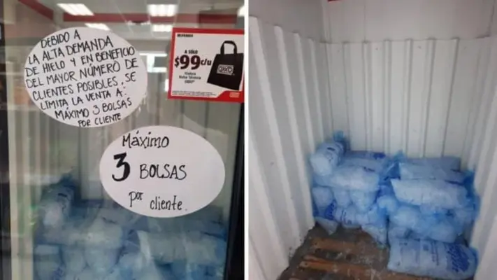¡Qué calor! Tiendas ‘Oxxo’ limitan venta de bolsas de hielo por golpes de calor en la CDMX