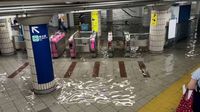 VIDEO: Fuertes lluvias en Tokio generan inundaciones en estaciones del metro