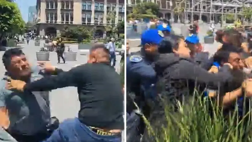 VIDEO: Se arma trifulca entre ambulantes y ciudadanos que exigen libre tránsito