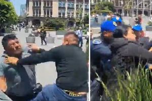 VIDEO: Se arma trifulca entre ambulantes y ciudadanos que exigen libre tránsito