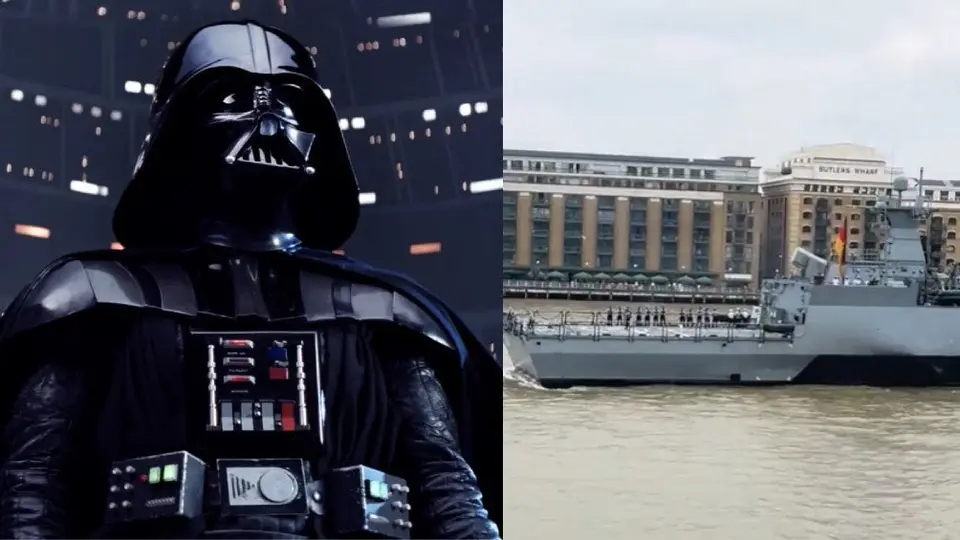 VIDEO: ¡A lo Star Wars! Buque de guerra alemán entra a territorio de Reino Unido con tema de Darth Vader