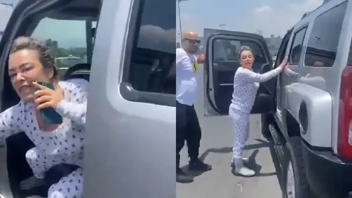 ¡Surge Lady Collado! Mujer choca a vehículo y trata de escapar, pero su Hummer se queda sin gasolina