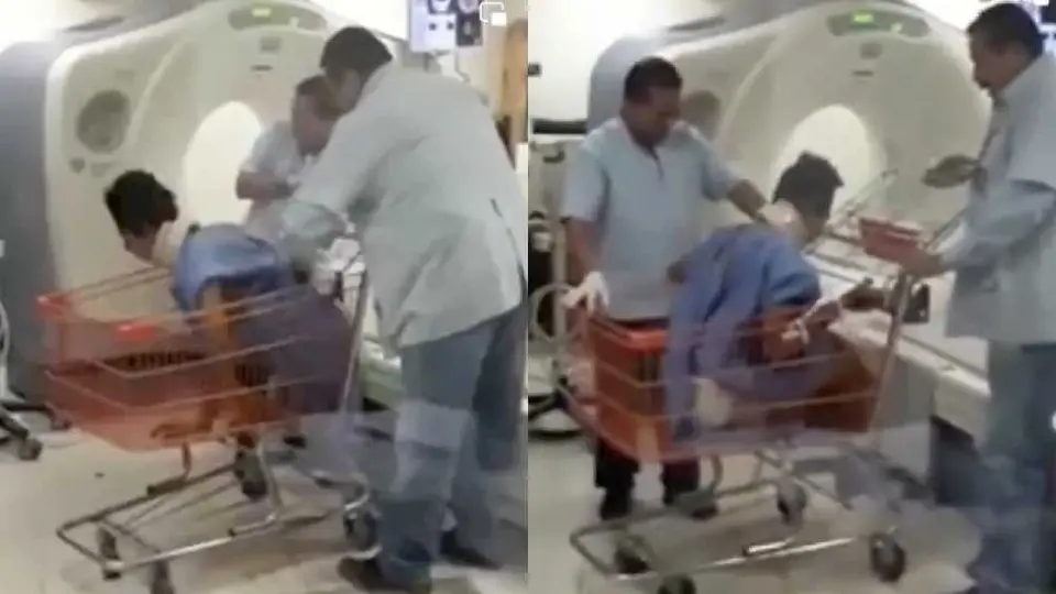 ¿Video de paciente del IMSS trasladado en carrito de supermercado es real? Presidencia lo aclara
