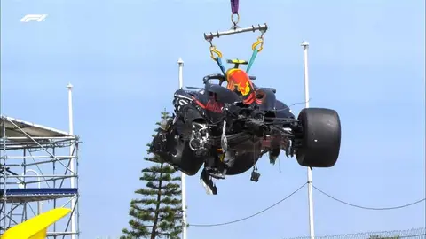 ¡Destrozado! Así quedó el auto de Checo Pérez tras el Gran Premio de Mónaco
