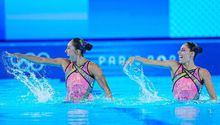 Nuria Diosdado y Joana Jiménez, Top 10 tras rutina técnica en dúos de natación artística