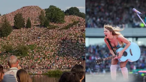Fanáticos de Taylor Swift se suben a colinas para poder ver el concierto en Múnich