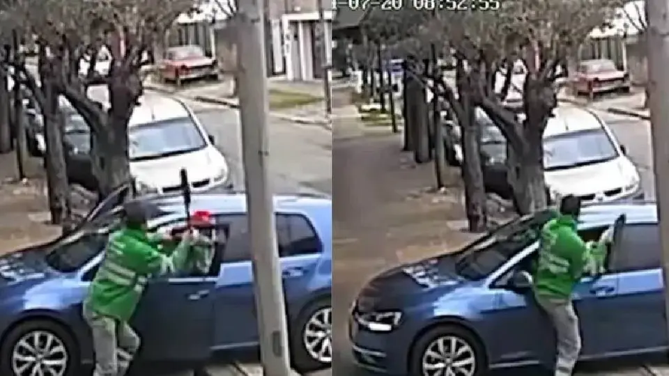VIDEO: Barrendero da escobazos a ladrones y se vuelve viral