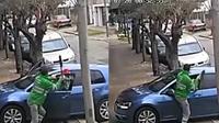 VIDEO: Barrendero da escobazos a ladrones y se vuelve viral