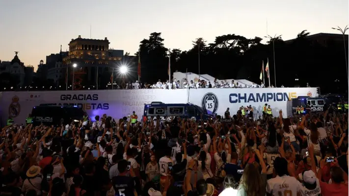 Real Madrid festejó una nueva Champions League en las calles de la capital española
