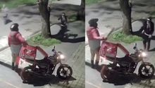 VIDEO: Intentan asaltar a un repartidor de comida y este saca un machete y los machetea