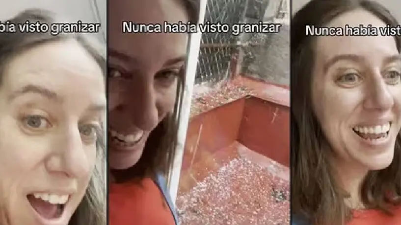 VIDEO: Extranjera se sorprende al ver granizo por primera vez en México: "Es una locura"