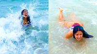 VIDEO: Salma Hayek queda atrapada entre las olas en el Día Mundial de los Océanos