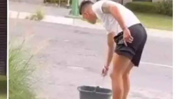 ¡Tremendo ejemplo! Maxi Meza llevó agua a osos ante la ola de calor