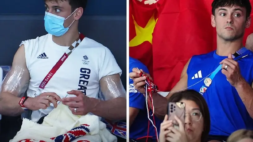 París 2024: Tom Daley reaparece tejiendo en los Juegos Olímpicos