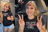 Modelo que vende contenido exclusivo se tatúa “Trump” en la frente y se hace viral