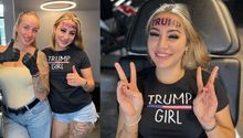 Modelo que vende contenido exclusivo se tatúa “Trump” en la frente y se hace viral