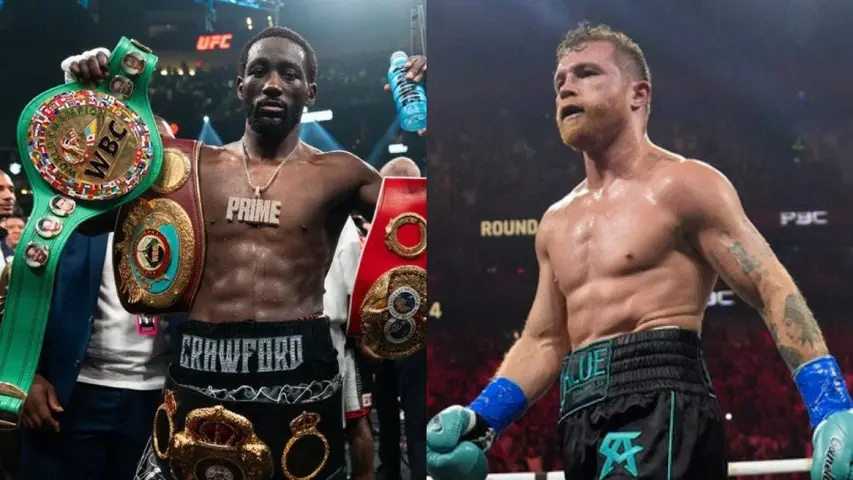 Terence Crawford y Canelo Álvarez | AP