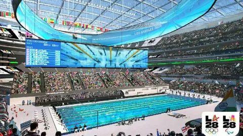 ¡De un campo de futbol americano a una piscina! Estadio SoFi, sede para Los Ángeles 2028