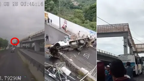 Conductor se lanza con su camión desde un puente, como sobrevive ahora se avienta desde un puente peatonal