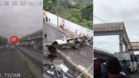 Conductor se lanza con su camión desde un puente, como sobrevive ahora se avienta desde un puente peatonal