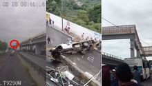Conductor se lanza con su camión desde un puente, como sobrevive ahora se avienta desde un puente peatonal