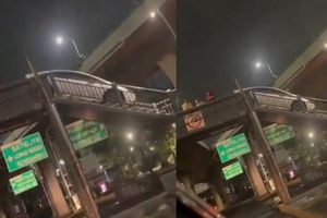 VIDEO: Automovilista intenta cruzar Periférico Norte… ¡Por puente peatonal!