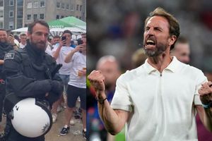 Aficionados de Inglaterra se cruzan con policía que resulta el ‘doble’ de Gareth Southgate