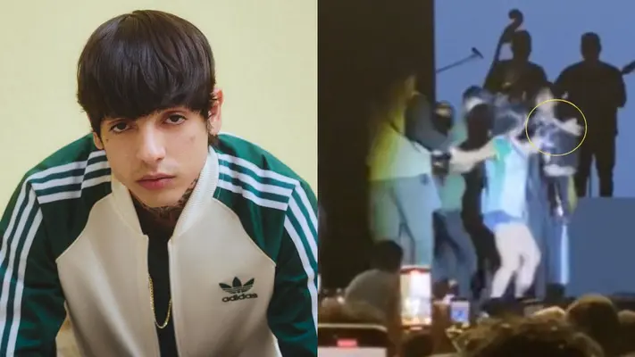 VIDEO: Natanael Cano le tira celular a fan; lo comparan con Bad Bunny