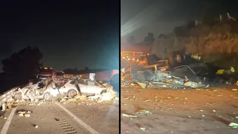 Trailer se queda sin frenos en la autopista México-Puebla; reportan tres fallecidos