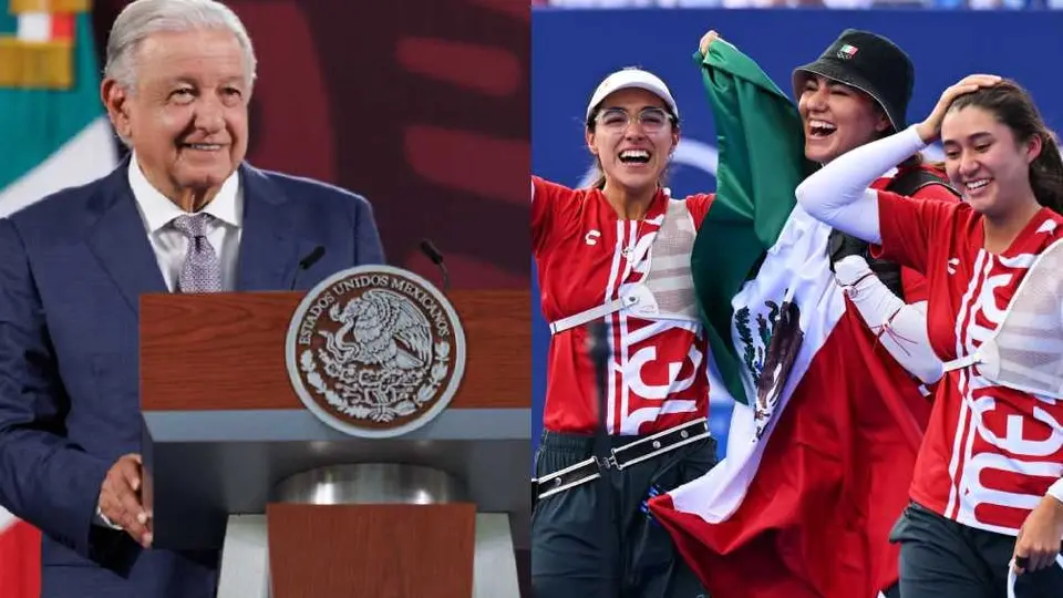 AMLO felicita al equipo femenil de tiro con arco por su medalla de bronce en París 2024