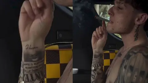 Peso Pluma se tatuó el nombre de su aparente nueva novia y lo comparte en video