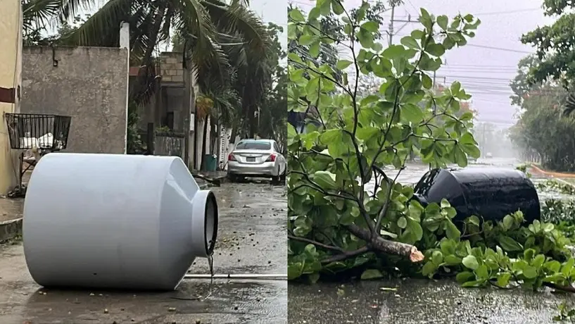 ¡No era broma! Huracán Beryl deja tinacos en la calle… ¡Y no traen nombre!