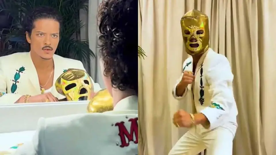 VIDEO: Bruno Mars se convierte en luchador para agradecer al público mexicano