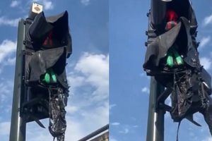 VIDEO: ¿Semáforo es derretido por extremas temperaturas?