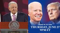 AMLO pide a Donald Trump y a Joe Biden no atacar a México en su debate presidencial