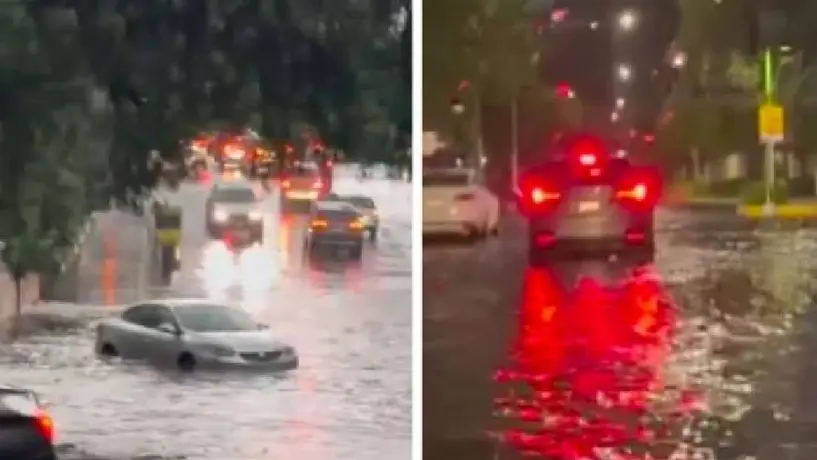 Inundaciones por fuertes lluvias en varias zonas de la capital esta tarde