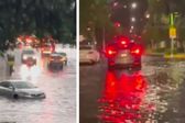 Inundaciones por fuertes lluvias en varias zonas de la capital esta tarde
