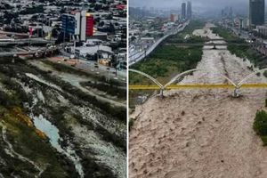 El antes y después del Río Santa Catarina de Nuevo León, que ‘revivió’ gracias a la tormenta tropical Alberto