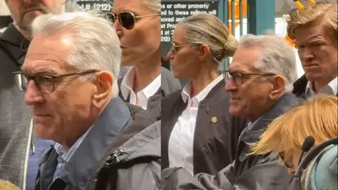 Robert De Niro se enfrenta a manifestantes pro palestinos y los corre a sus casas