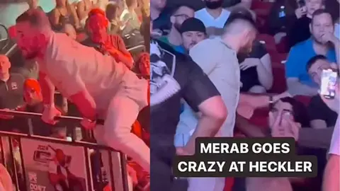 Peleador de la UFC asusta a un aficionado durante evento
