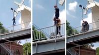 VIDEO: Policías de la CDMX salvan a hombre que se quería aventar desde un puente