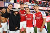 ¿Es gunner? Justin Bieber se reúne con jugadores del Arsenal en su pretemporada en Estados Unidos