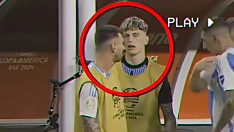 Garnacho desmiente un video donde supuestamente ignora a Lionel Messi en la Final de la Copa América