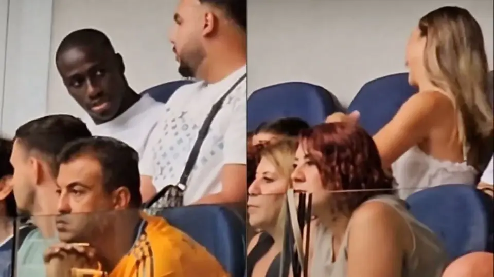 Ferland Mendy fue captado 'ligando' en las gradas durante el Madrid vs Valladolid