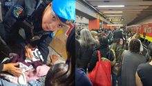 Polis ayudan a mujer mixteca a tener a su bebé en el Metro Pantitlán
