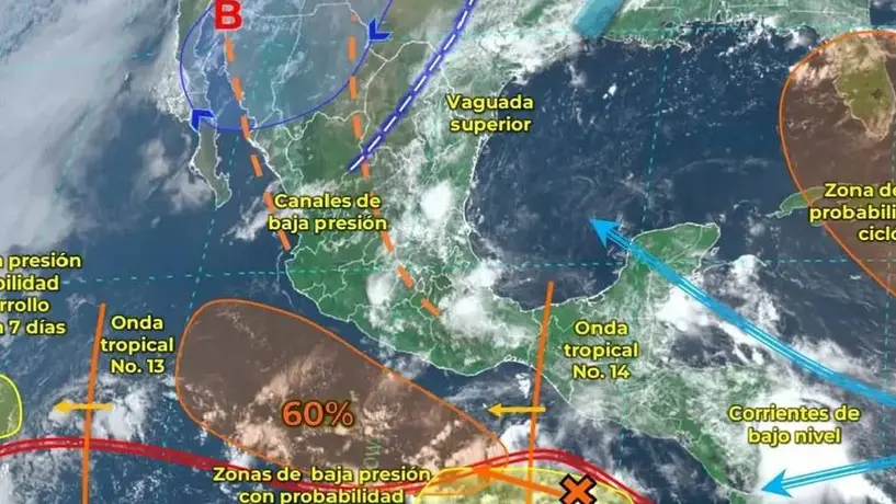 Clima para el 29 de julio en México: ¡Onda tropical 14 en México! No salgas sin el paraguas