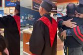 VIDEO: Joven recién graduado de la preparatoria visita a su papá en el trabajo y festejan juntos