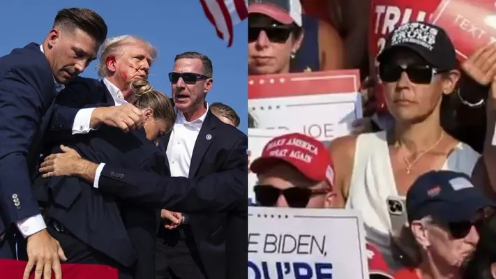Surge conspiración sobre la mujer que estuvo detrás de Trump mientras le disparaban