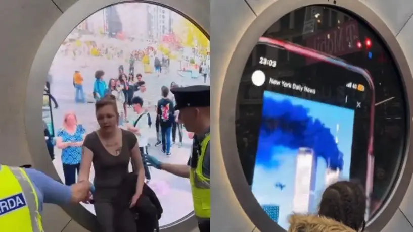 Portal Nueva York-Dublín ha traído arrestos, amenazas, coqueteos y exhibicionismo