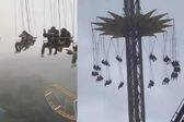 VIDEO: Durante tormenta, visitantes quedan atrapados en las sillas voladoras de Six Flags México